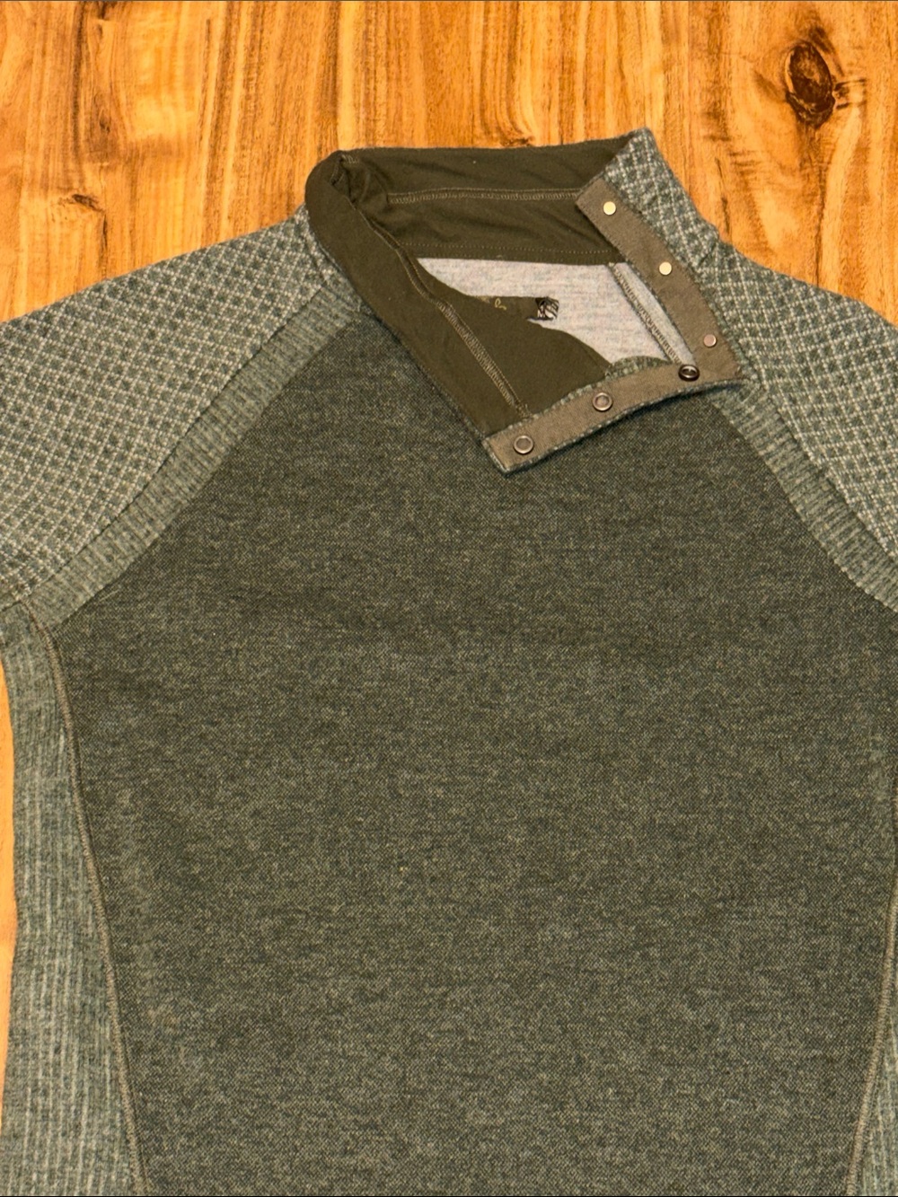 Prana women medium Brandie sweater pullover Olive Green gray wool blend knit - Picture 4 of 7
